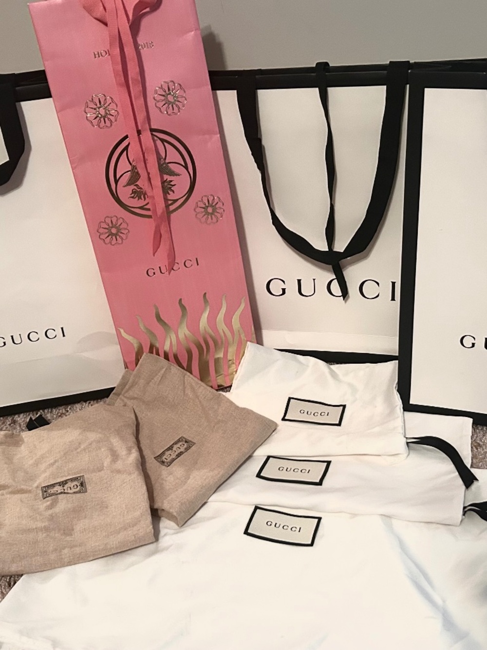 Gucci Gift Bags & Dust Bags Bundle | 9 Pieces | Assorted Sizes |